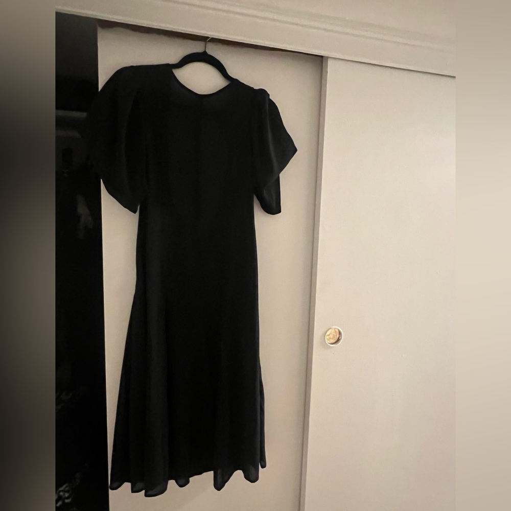 Anthropologie Sheer Black Midi Dress